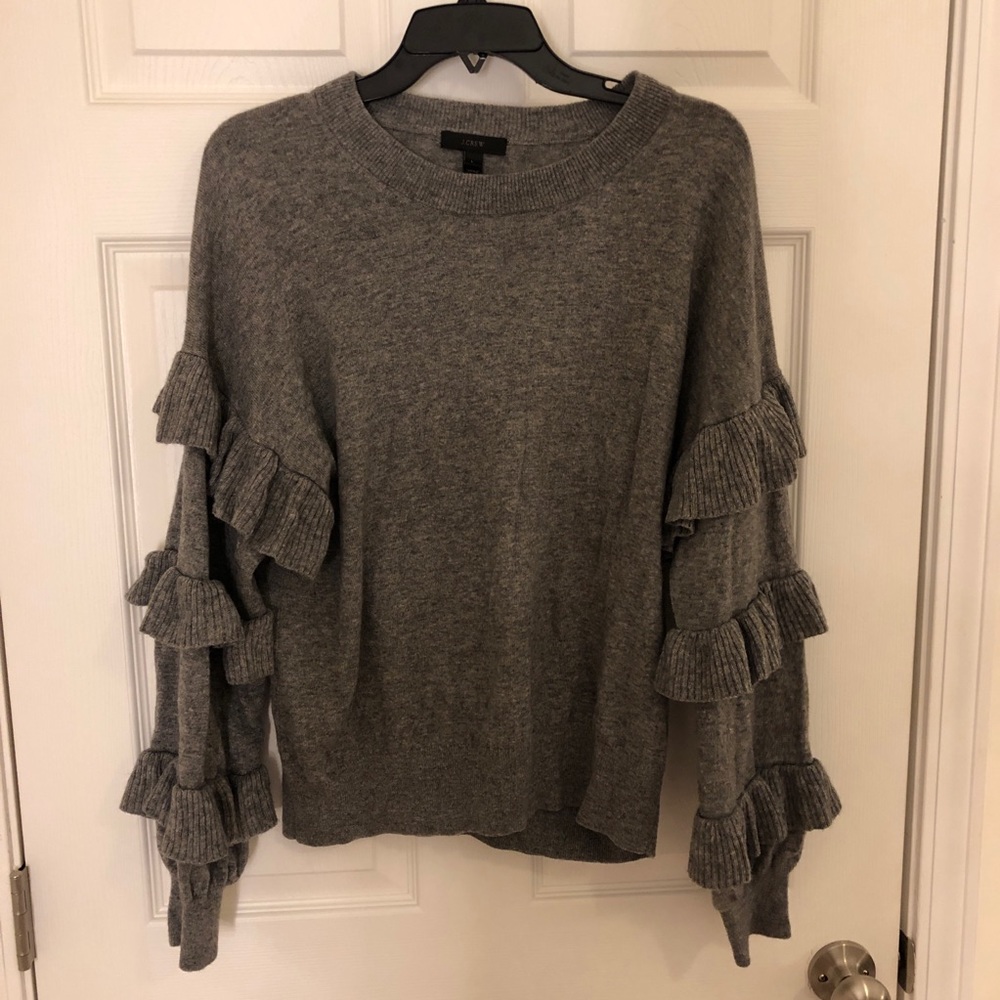 Tiered ruffle J Crew sweater